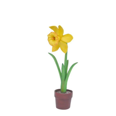 Small Yellow Narcis In Pot Flower Statue