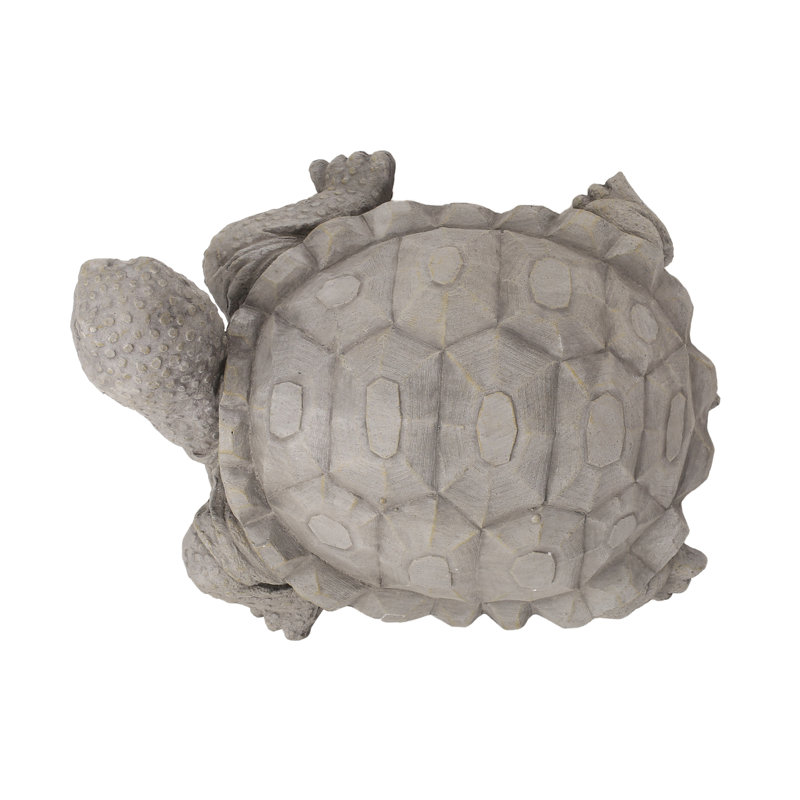Statue de tortue majestueuse d'extérieur en gris foncé - aucun assemblage requis
