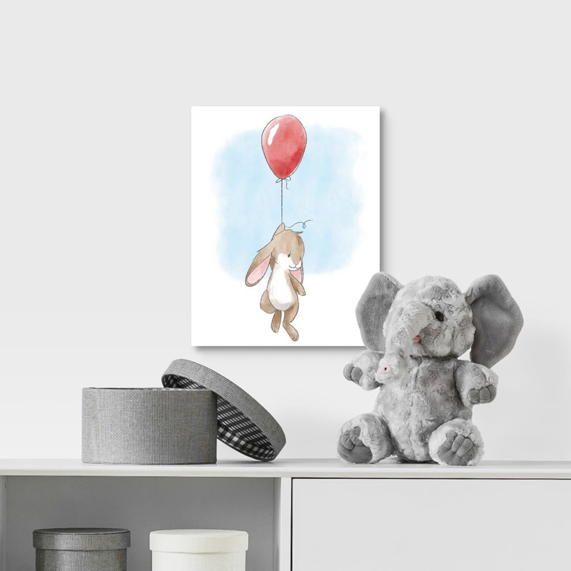 «Little Bunny and Balloon», impression, Toile, H 45 po x l 36 po x P 1,25 po
