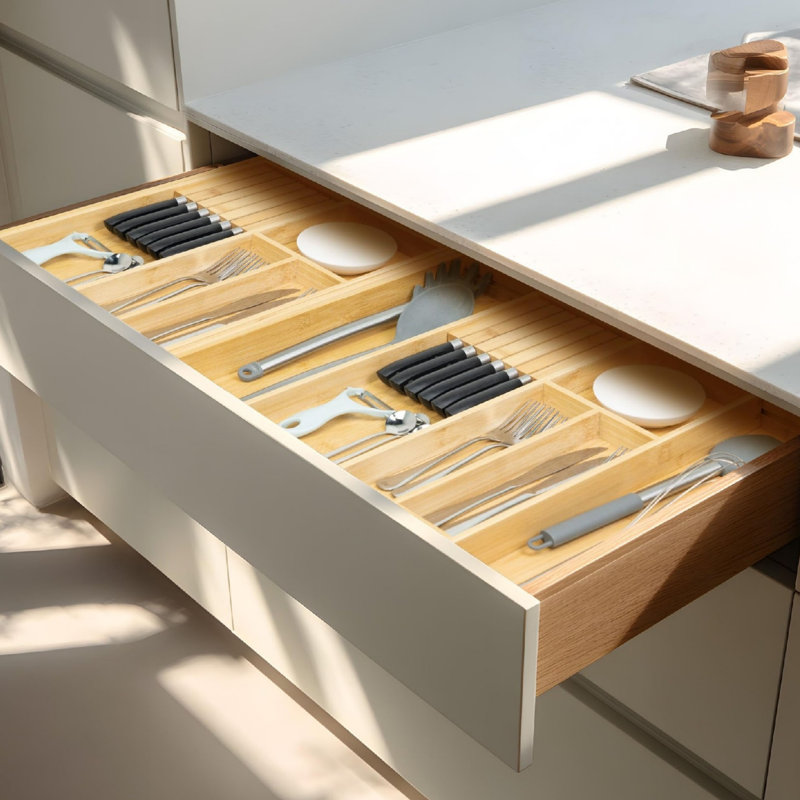 Bamboo Rectangle Utensil Storage Set