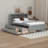 Full Size Bed With Twin Trundle, Wood Platform Bed With Bookcase Headboard And Storage Drawers-1910859288