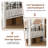 Twin over Twin Metal Bunk Bed with Safety Guardrail & Ladder.  Steel Frame. Space Saving  Bunkbed for Boys. Girls. No Box Spring Needed-1337271565