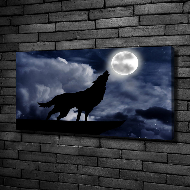 Howling Wolf Full Moon - Wrapped Canvas Print
