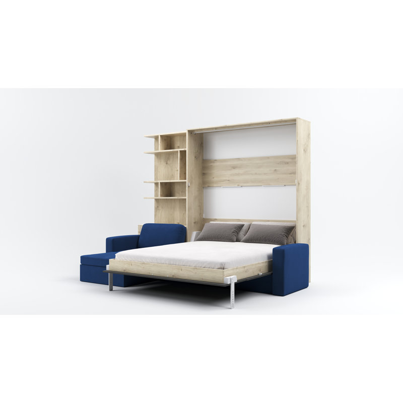 Neidelin Upholstered Bed, Beige/Grey/Navy