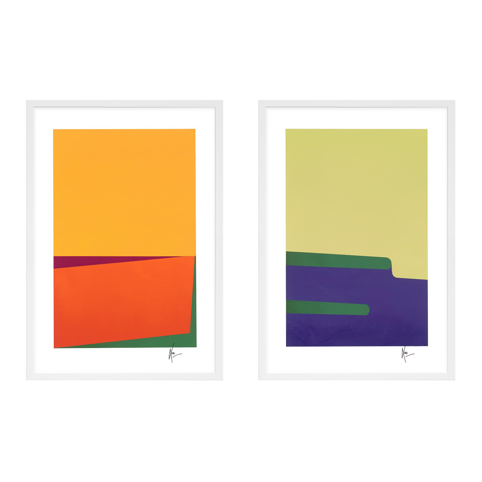 Sahara & Kalahari. Set Of 2 by Lee Lessem, White, 38" H x 26.5" W x 1.25" D