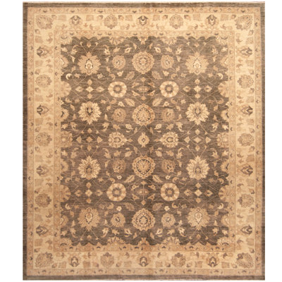 Tapis de zone en laine noué la brune 8 pi x 10 po one-of-kind Averett