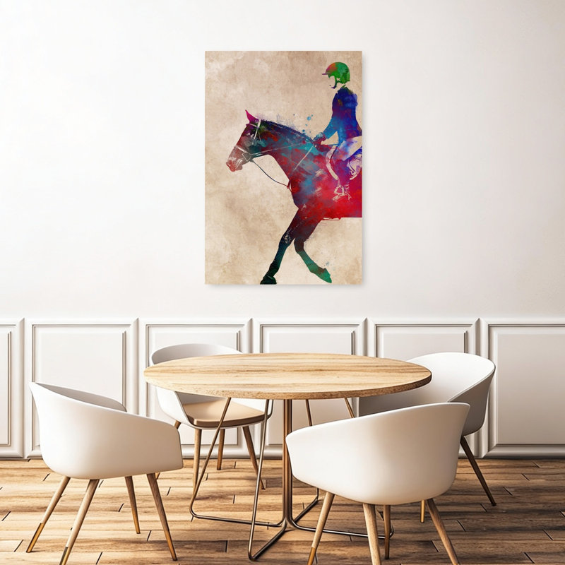 Art contemporain cheval, H 48 po x l 32 po