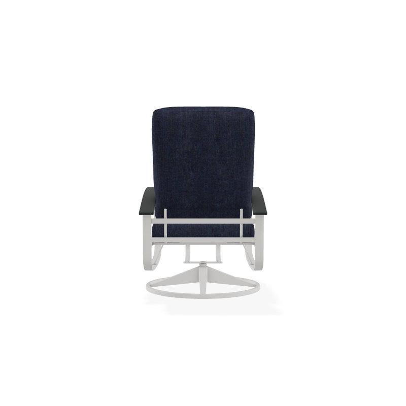 Belle Isle Outdoor Swivel Lounge Chair, Spectrum Indigo Sunbrella®, Classic Graphite P30, Textured Snow