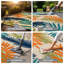Tapis intérieur / extérieur Parksley Palm Frond - ivoire / orange / bleu marine-69986570