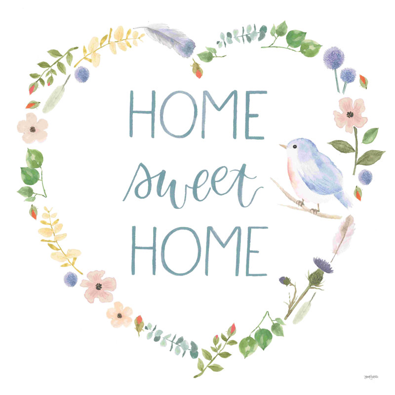 " Spring Sentiments VIII On White " by Jenaya Jackson, 12" H x 12" W  , No Mat, Wrapped Canvas