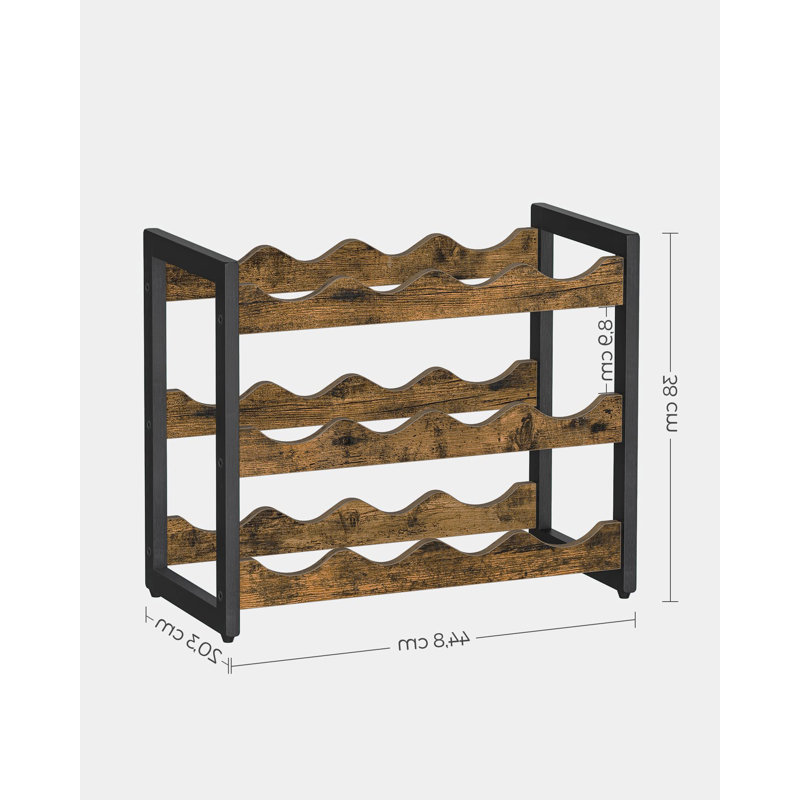 Alminus 12 Bottle Floor Wine Bottle & Glass Rack