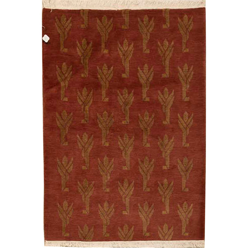 Hand-Knotted High-Quality Rust Area Rug