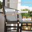 Banc d'extérieur avec coussins épais et causeuse de patio gris foncé-1909160673