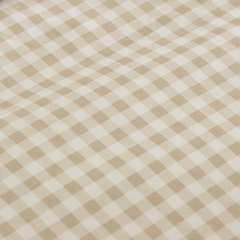 Bamford Gingham Check Fitted Sheet, Natural, King