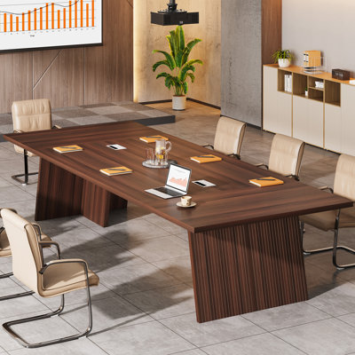 Table de conférence de 8 pi, grande table de conférence pour 8 à 10 personnes
