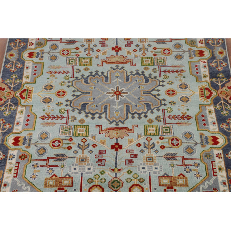 Tapis oriental bleu clair Kazak 8 x 10