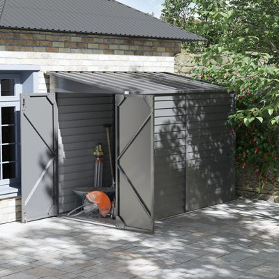 Marjorie 9 ft. W x 4.6 ft. D Galvanised Steel Pent Storage Shed