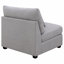 Chaise d'appoint rembourrée en tissu sans accoudoirs avec coussins