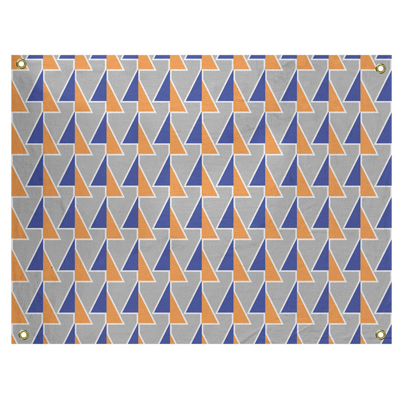 Tapisserie, H 59 po x l 80 po, Bleu/orange