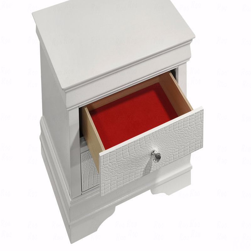 Table de chevet 2 tiroirs Modern, Blanc