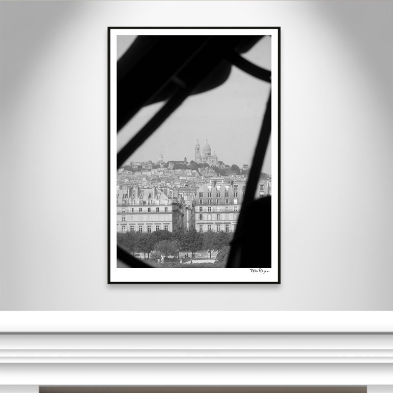 Sacré-Couer - reproduction de Paris par Mike Ragan, H 61,5 po x l 41,5 po x P 2 po, Toile avec cadre flottant brun