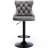 Modern Upholstered Gray Velvet With Backs, Of 2, 360 Swivel, Adjustable Seat 25 - 33 Inch, 17.7 Inch Base, Hand Hammered Rivets, Comfortable Ergonomic For Dining Height Stable American Design, Seat,