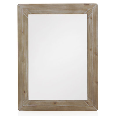 Deshaun Wood Flat Wall Mirror