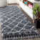 Cantera Shag Plush Tassel Moroccan Geometric Trellis Blue/Cream Rug