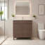 Meuble-lavabo simple imperméable 30 po avec comptoir en céramique blanc et portes à lattes horizontales