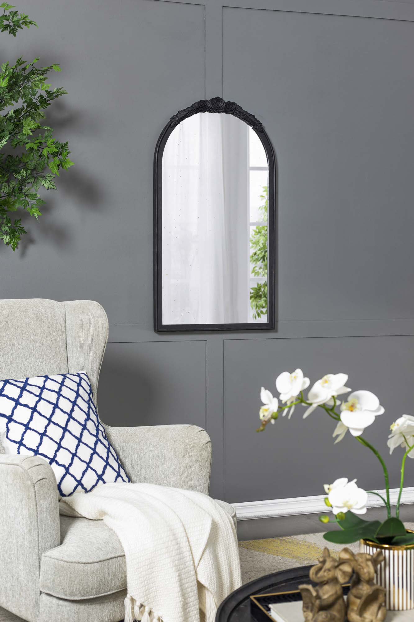 House of Hampton® Jamaris Arch Wood Wall Mirror | Wayfair