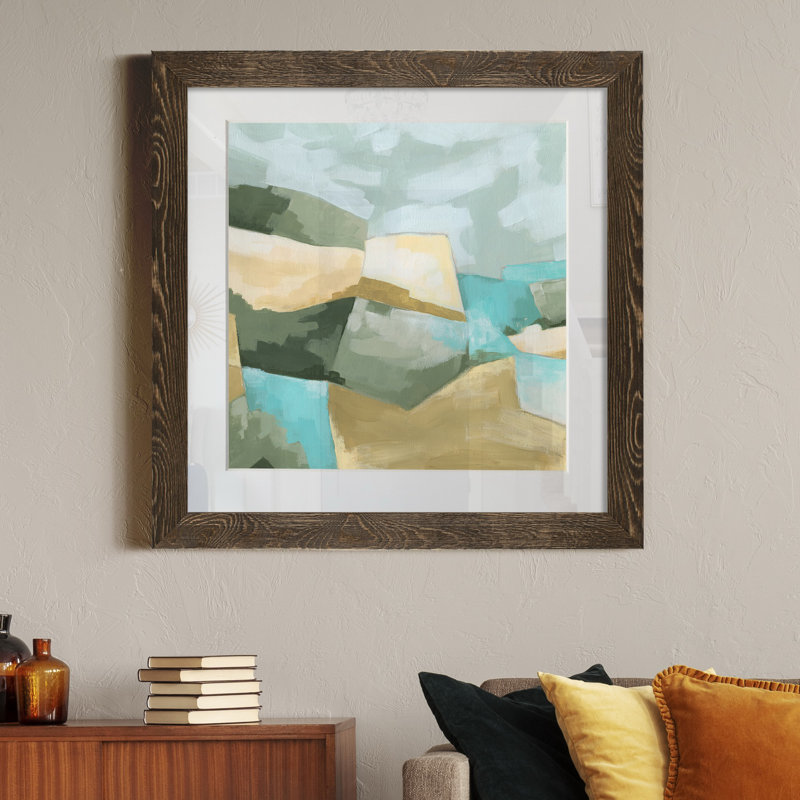 « Optical Fields I », impression sur papier, H 17 po x l 17 po x P 1,5 po, Encadré de bois de noyer