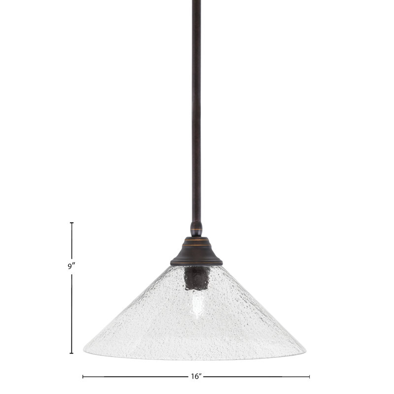 Luminaire suspendu à n'importe quelle tige, H 9 po x l 16 po x P 16 po, Fumée, Granit foncé