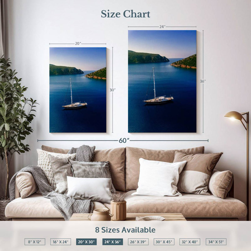 Mehar Yacht sur les eaux grecques, H 36 po x l 24 po