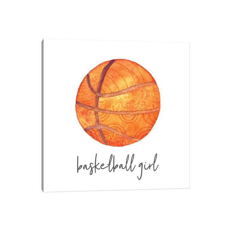 Sports Girl Basketball by Noonday Design - Wrapped Canvas Print, 30.48 cm H x 30.48 cm W