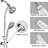 Finish Shower - 7 Spray Patterns, Dual Head, Stainless Steel Slide Bar, Wall Mounted, 1.8 Gpm Flow Rate Showerhead 1/2" Connection,