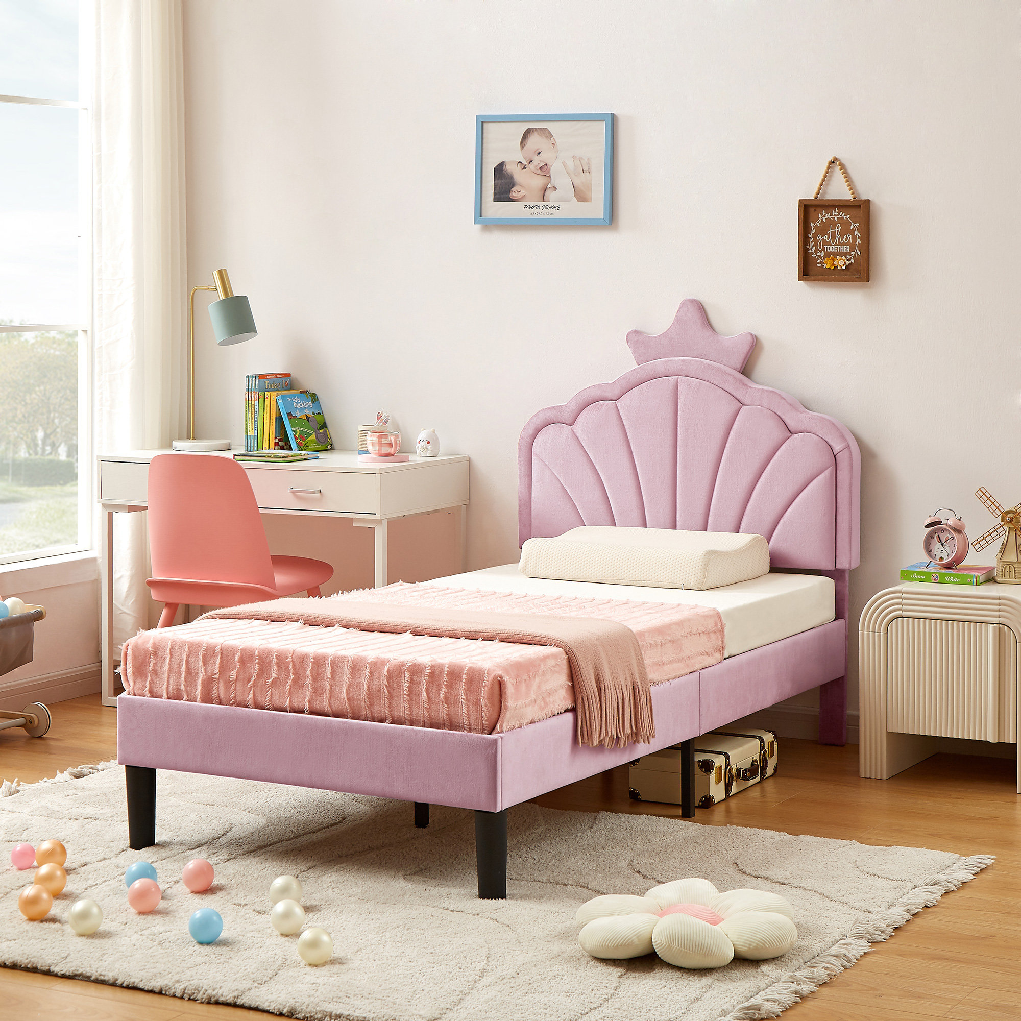 Everly Quinn Cimahi Upholstered Metal Platform Bed | Wayfair