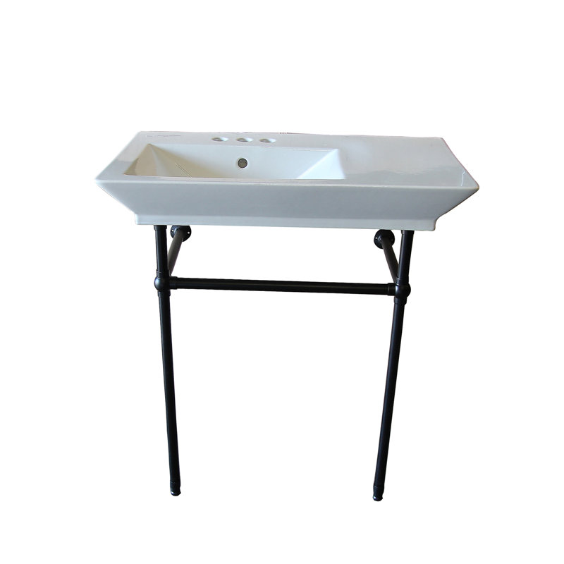 Barclay Opulence 31.5'' Nickel Rectangular Bathroom Sink, 4" Centers