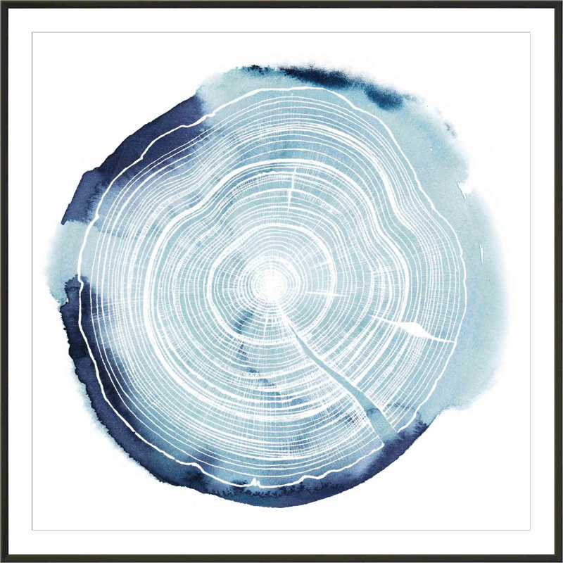 «Tree Ring Overlay III» par Grace Popp - peinture encadrée, H 20 po x l 20 po, Noir