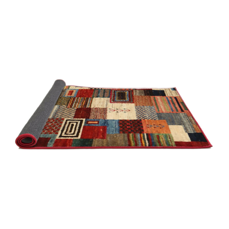 Tapis brun/vert/gris zone contemporaine, Rond 3 pi