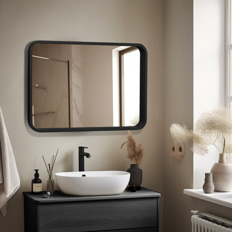 Miroir mural Sarwat, Noir, 30 po x 20 po