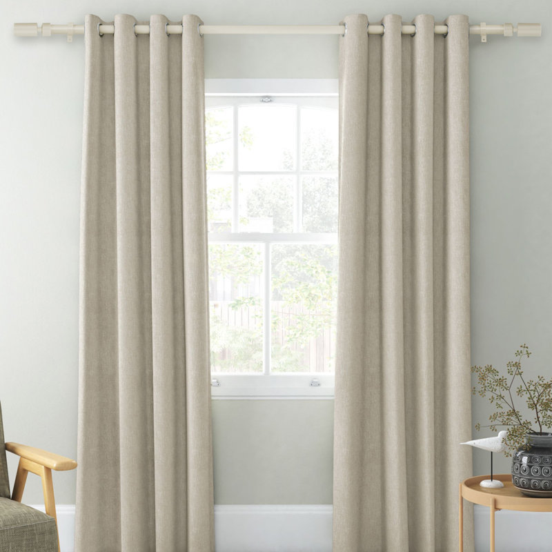 Tringle à rideaux simple Airius, l 84 po à 120 po, Blanc français
