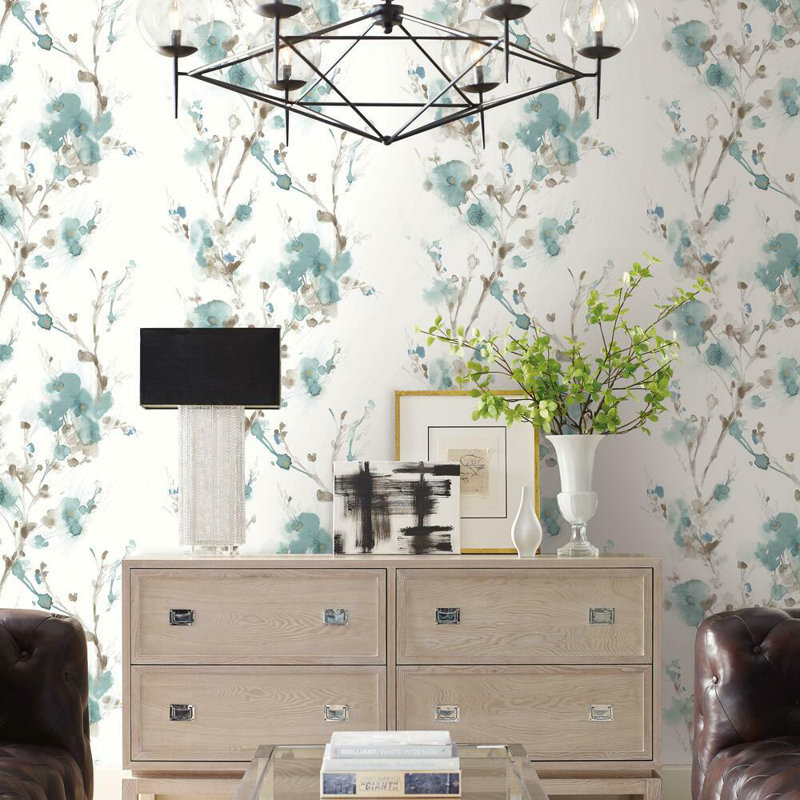 Striped Peel & Stick Wallpaper Roll, Teal