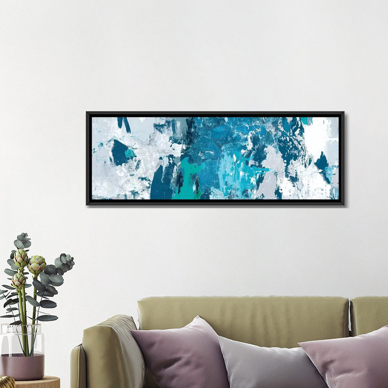 «Tainted Blue» par PI Studio - reproduction sur toile, H 16 po x l 48 po x P 1,5 po, Toile avec cadre noir