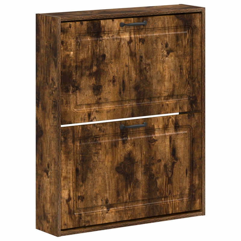 Shoe Storage, 86 cm H x 71 cm W x 17 cm D, Smoked Oak