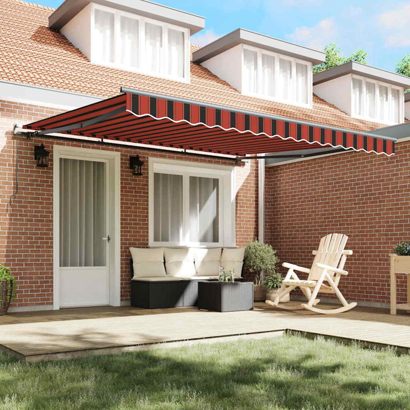 Retractable Awning, 400 cm W x 300 cm D, Orange/Brown/Anthracite