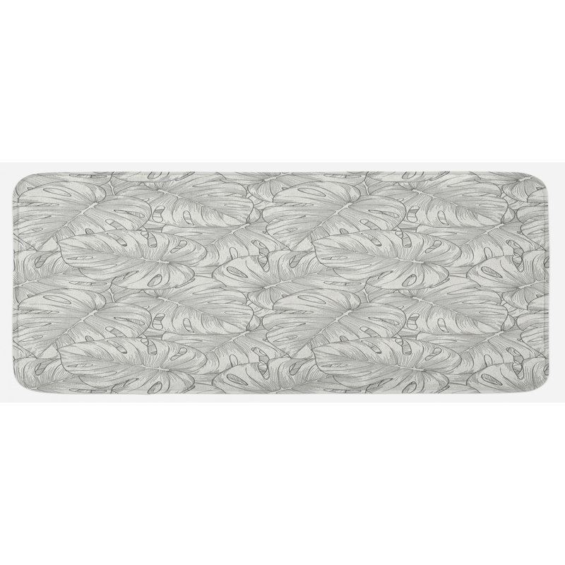 Coastal Floral Synthetic Kitchen Mat
