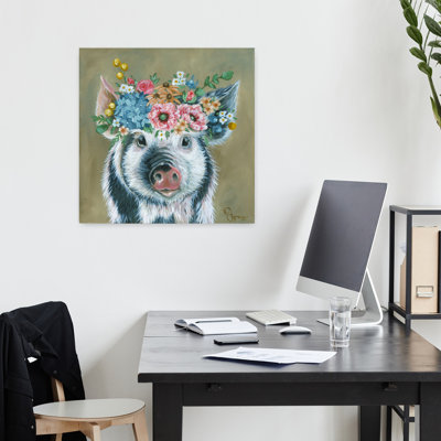 Fleurs de Charlottes contemporaines avec art cochon fantaisiste