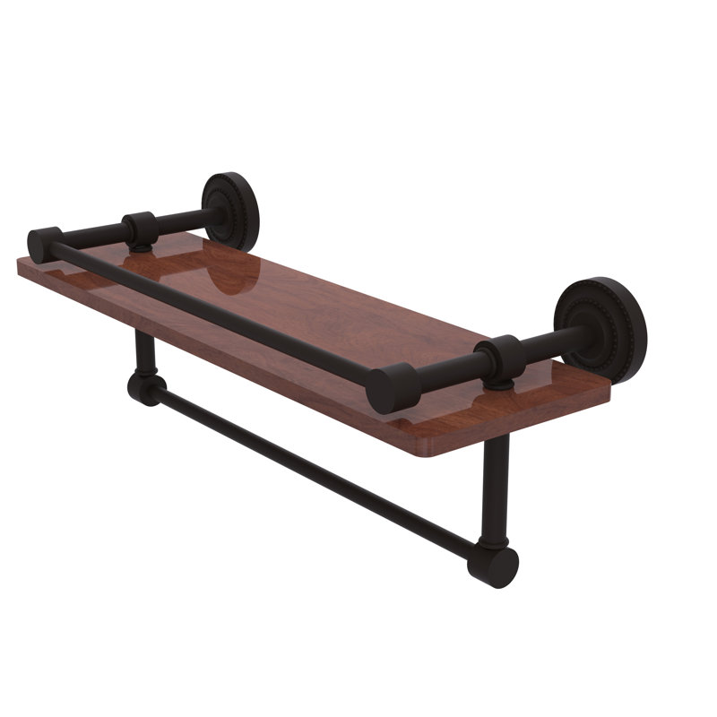 Marchmont Accent Shelf with Towel Bar, Oil Rubbed Bronze, 5" H x 16" W x 5" D