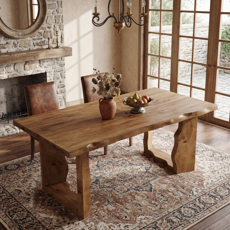 Solid Wood Dining Table, Light Walnut