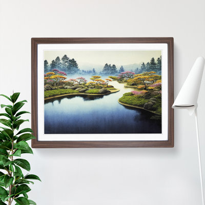 Watercolour Japanese Garden Pond Vol.2 - Single Picture Frame Print